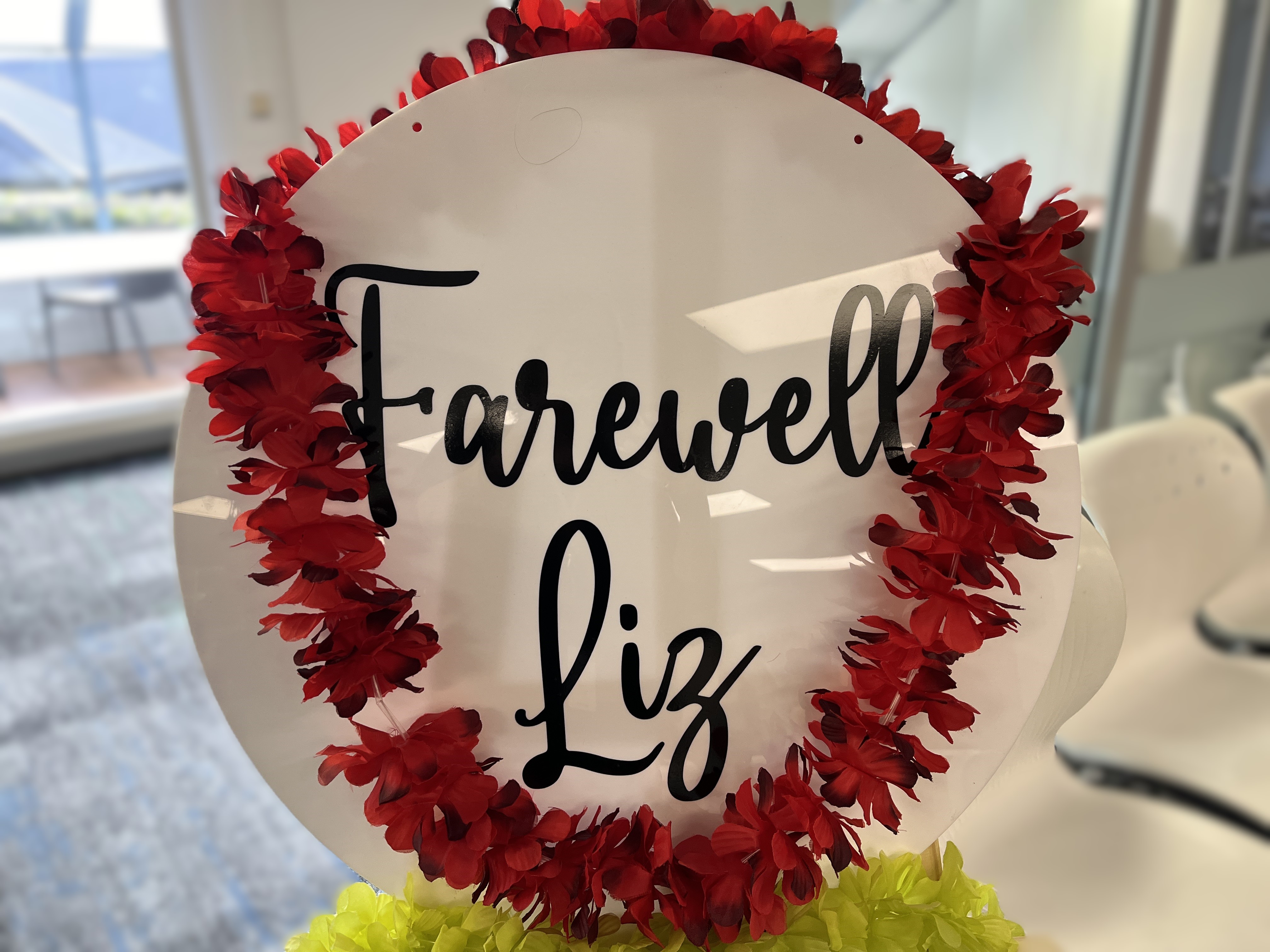 Farewell Liz sign