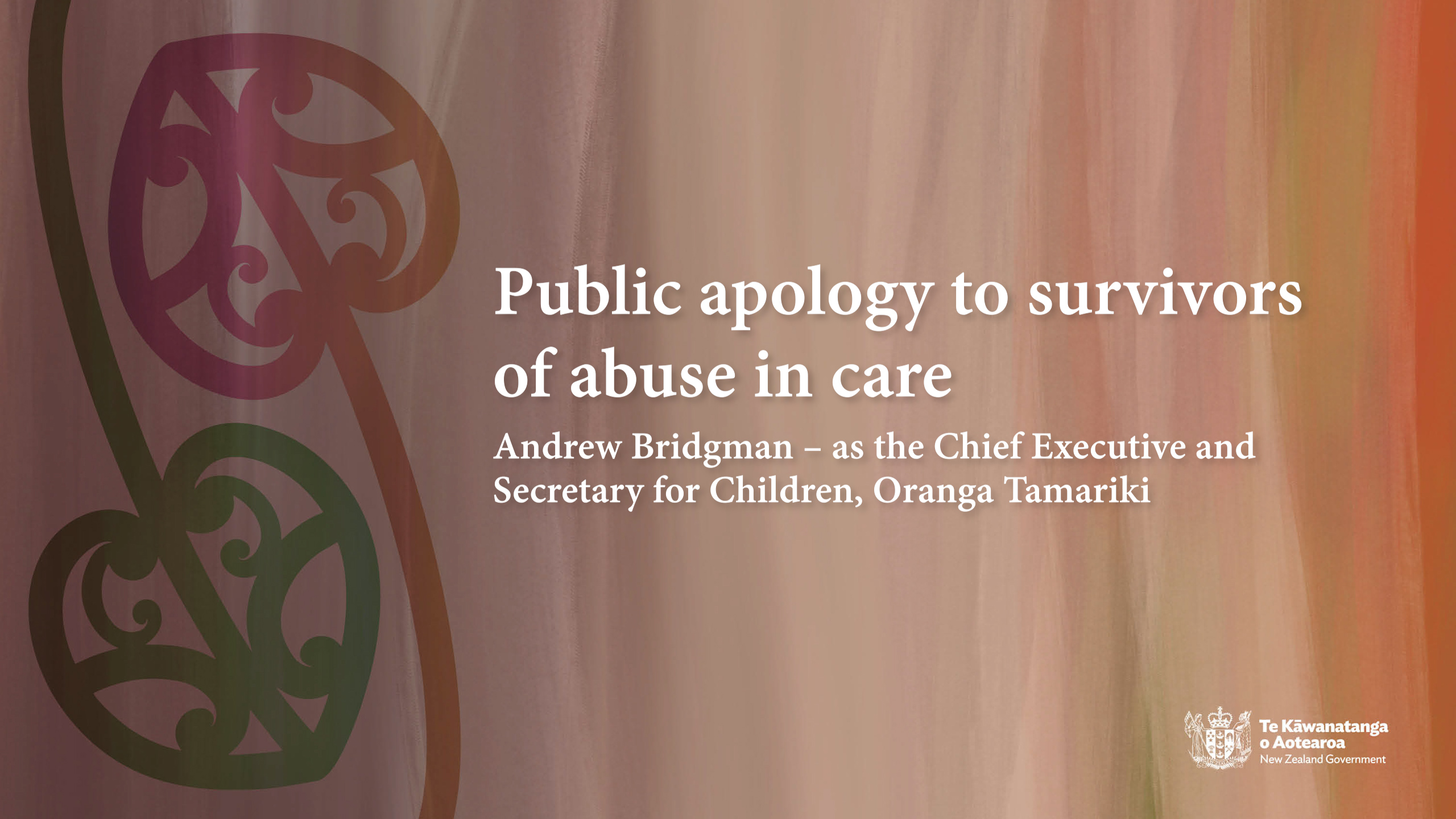 Abuse in Care formal apology poster